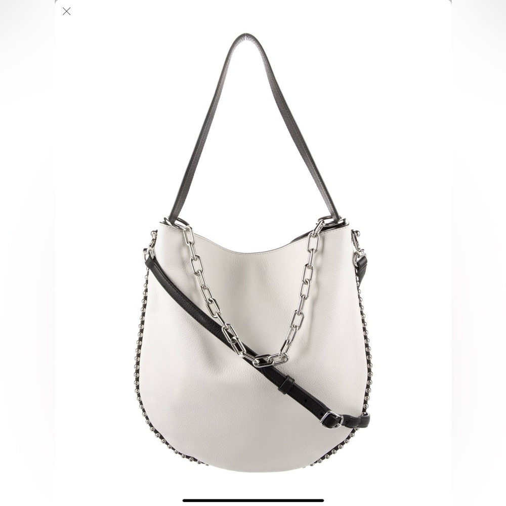 NWT - Alexander Wang Black/White 2 Sided Studded Leather Shoulder/Crossbody Bag